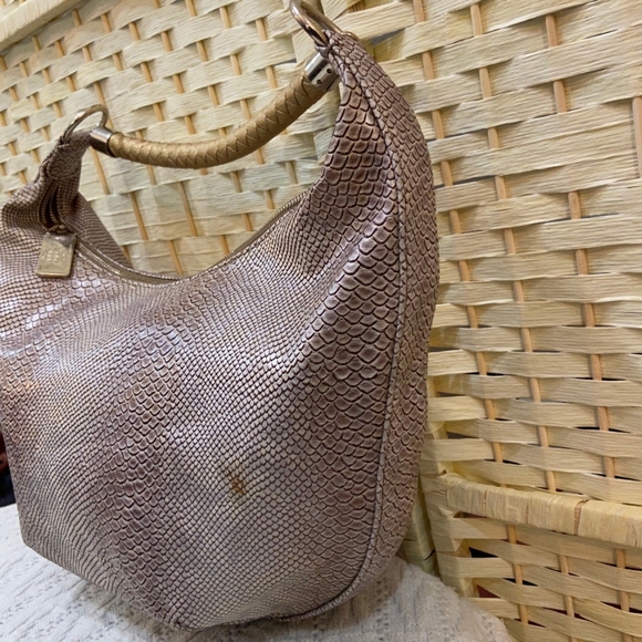 Dana Buchman, Faux Snake Skin Leather Shoulder Bag - Picture 4 of 13